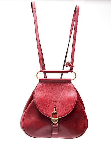 Delvaux Ladies' Red Leather Small Backpack