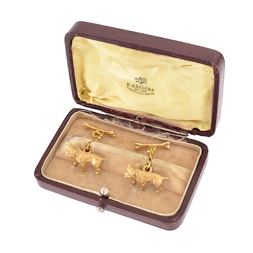 Russian Faberge 56 Gold Cufflinks