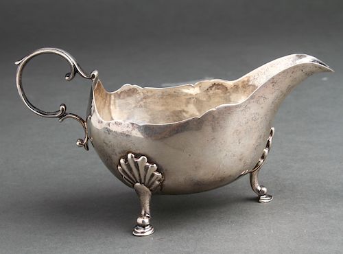 Irish Sterling Silver Footed Sauce Boat