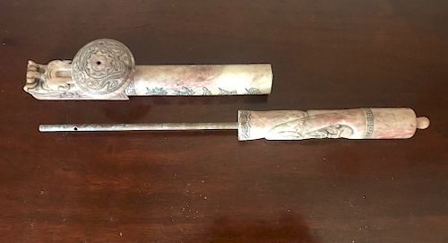 Soapstone Opium Pipe, Early 20th Century