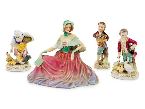 A Group of Porcelain Figures<br>Height of tallest