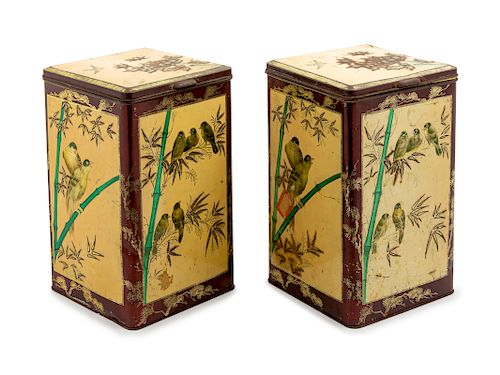 A Pair of Tins<br>Height 11 inches.