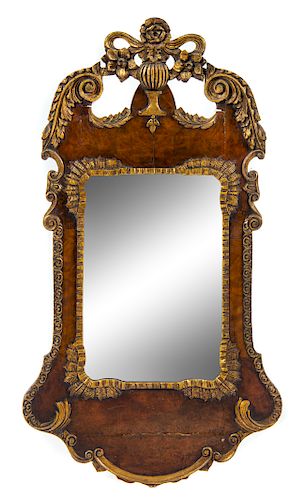 A George III Style Parcel Gilt Mirror <br>LATE 19