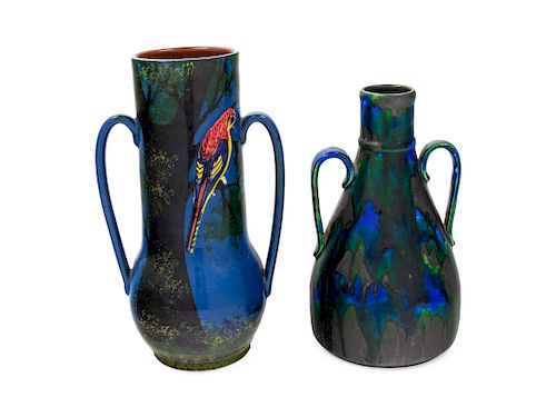 Two Pottery Vases<br>Height of tallest 10 inches.