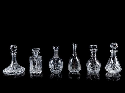 A Group of Six Waterford Decanters<br>Height of t