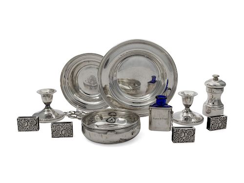 A Collection of Eleven American Silver Table Arti