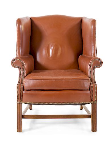 A Georgian Style Wingback Armchair<br>19TH/20TH C
