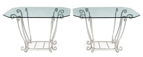 Modern Side Tables<br>USA, c. 1960s<br>steel, gla