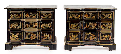 A Pair of Drexel Chinoiserie Decorated Chests of 