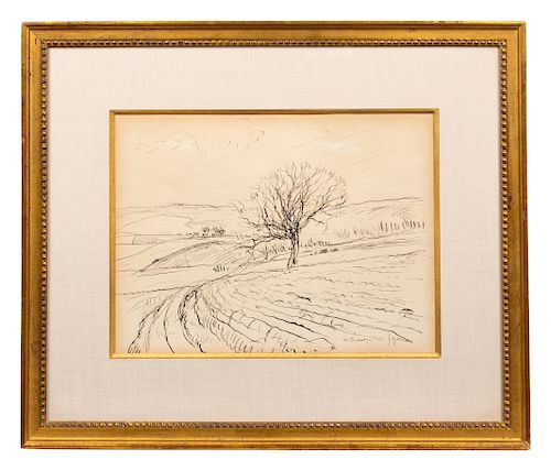 A Work on Paper, Paysage d'Hiver Provence<br>9 x 