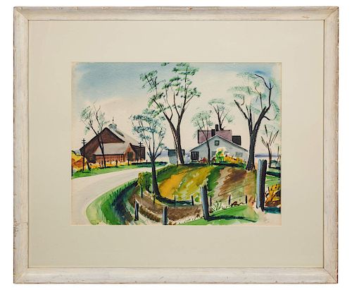A Watercolor Landscape<br>matted and framed<br>18