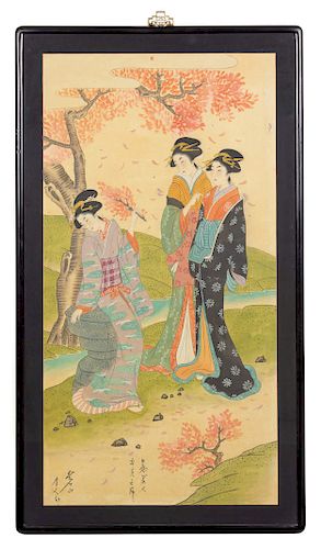 A Japanese Scroll<br>20TH CENTURY <br>Three Ladie