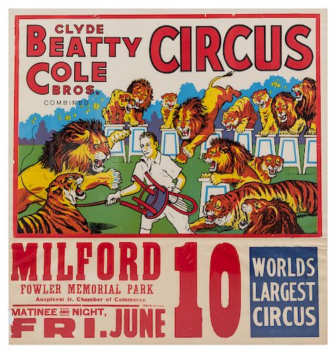 (CIRCUS) CLYDE BEATTY-COLE BROTHERS<br>Poster Mil