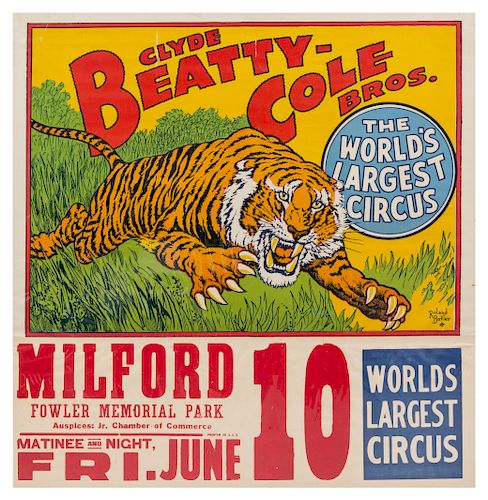 (CIRCUS) CLYDE BEATTY-COLE BROTHERS <br>Poster Mi