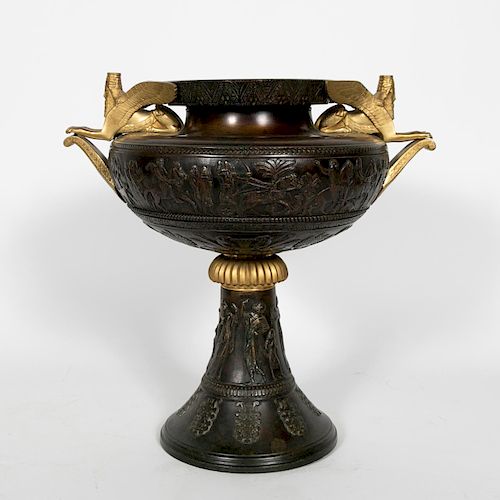 19th C.  Bronze Assyrian Style Vase, Attr. Matifat