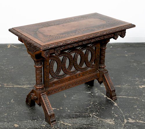Cincinnati Art Carved Parlor Table, 1876