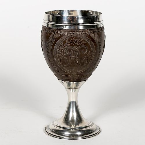 Hester Bateman Georgian Silver Mounted Coconut Cup