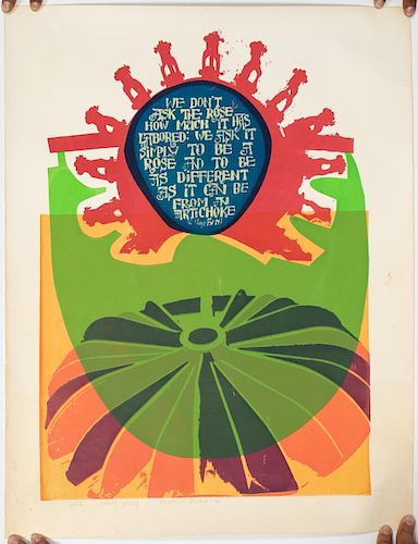 Barbara Brozik "Smile" Colorful Serigraph 1972