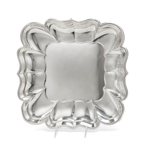 A Silver Serving Dish<br>monogrammed C.P.H. to th