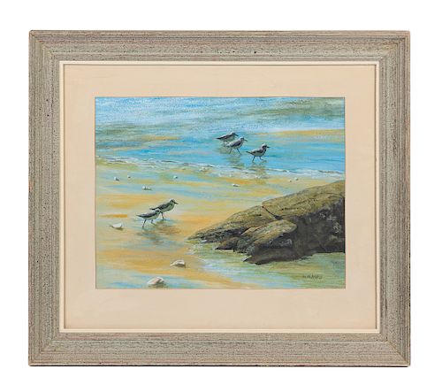 N.M. Bard(20th century)Untitled (Gulls on a Beach