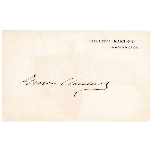 President GROVER CLEVELAND, Executive Mansion. - Washington., Card Signed