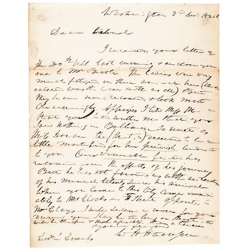 Scarce 1826 WILLIAM HENRY HARRISON Autograph Letter Signed
