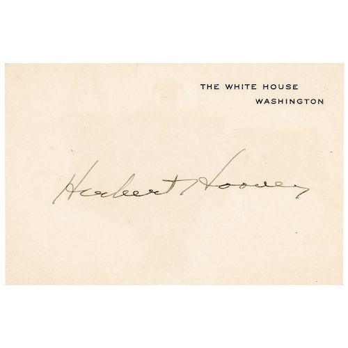 President HERBERT HOOVER, The White House - Washington, Card Signed