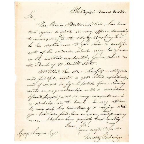 Choice 1800 Patriot TIMOTHY PICKERING Autograph Letter Signed at Philadelphia