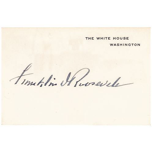 President FRANKLIN D. ROOSEVELT Signed White House Card - Gorgeous!