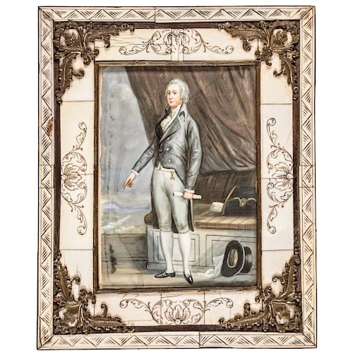 William Pitt the Younger Miniature Watercolor of the 1783 British Prime Minister