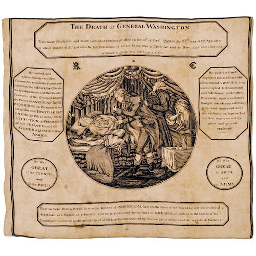 1800 Death of General Washington Printed Philadelphia Textile - Threads No. 21 