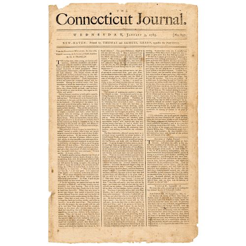 Marquis de Lafayette Bids His Farewell to Congress is Connecticut Journal Report
