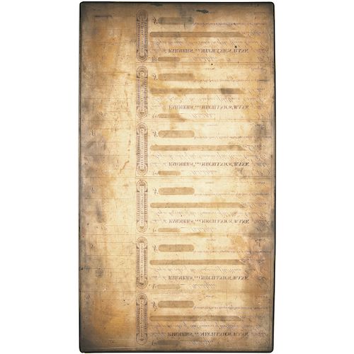 c 1830 Copper Engraved Printing Plate Farmers and Mechanics Bank Complete Sheet
