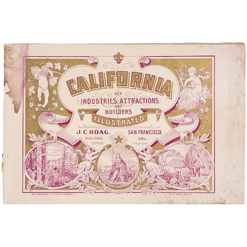 1865, 1868, 1896 Three California Publications, Birds-Eye View Map of California