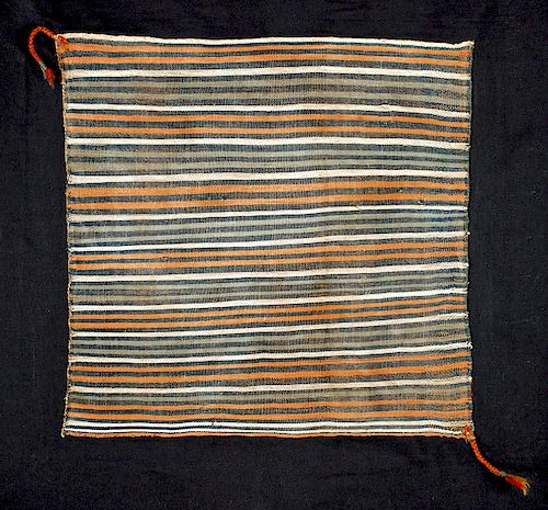 Inca Polychrome Textile Coca Cloth w/ Tassels