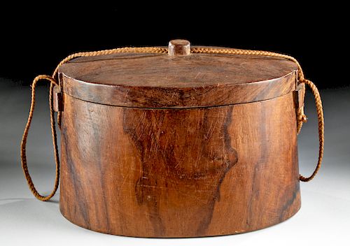 19th C. Tokelau Island Wood Bait Box