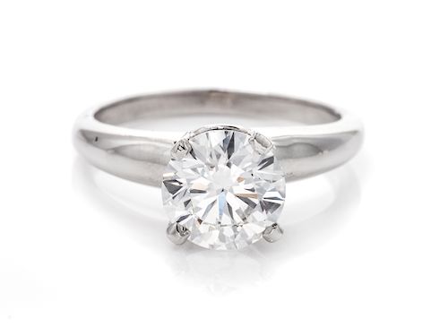 A Platinum and Diamond Solitaire Ring,