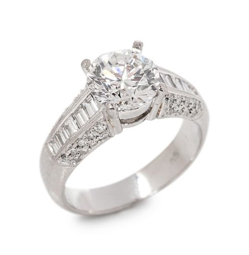 A Platinum and Diamond Ring,