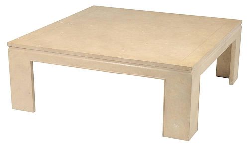 Faux-Painted Square-Top Coffee Table