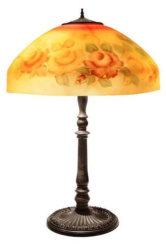 Reverse-Painted Handel Table Lamp