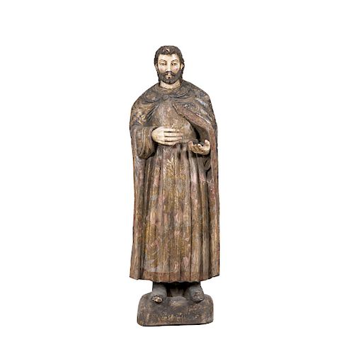 SAINT. MEXICO, 19TH CENTURY. Carved and polychromed wood figure.