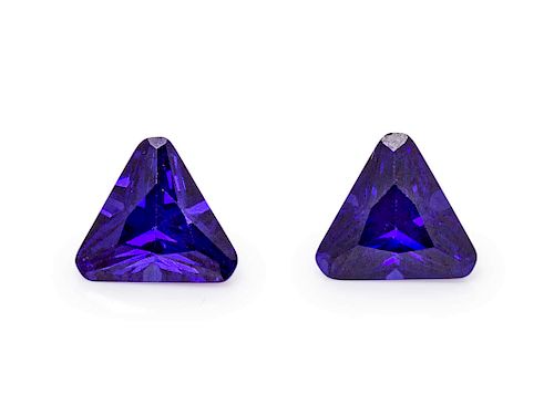 A Collection of Triangular Mixed Cut Tanzanites Weighing 2.52 Carats Total,
