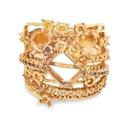 A Yellow Gold Mounting and Loose Diamonds,