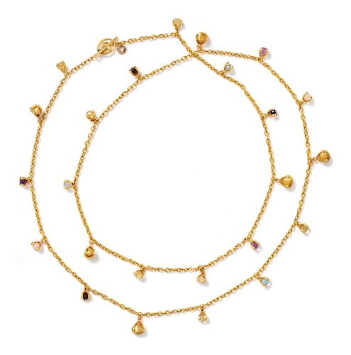 An 18 Karat Yellow Gold and Multigem 'Bonbon' Necklace, Nanis,