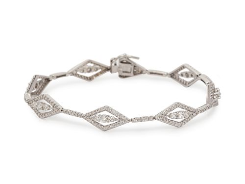 An 18 Karat White Gold and Diamond Bracelet,