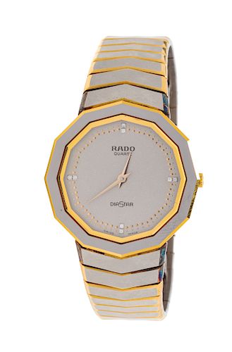 A Stainless Steel and Yellow Gold 'DiaStar' Wristwatch, Rado,
