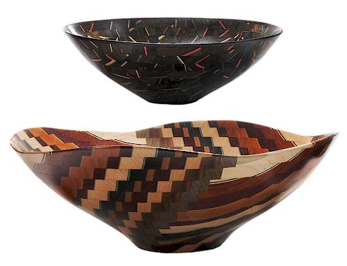 Two Buzz Coren Turned Wooden Bowls