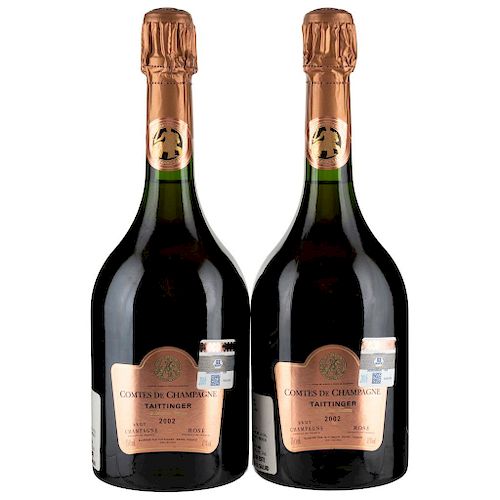 Taittinger Rose. Vintage 2002. Brut. Comtes de Champagne. France. Piezas: 2.