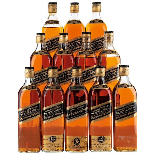 Johnnie Walker. Black Label Blended. Scotch Whisky. De los 60's. Piezas. 12.