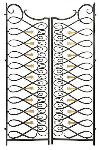 Pair Art Deco Style Wrought Iron and